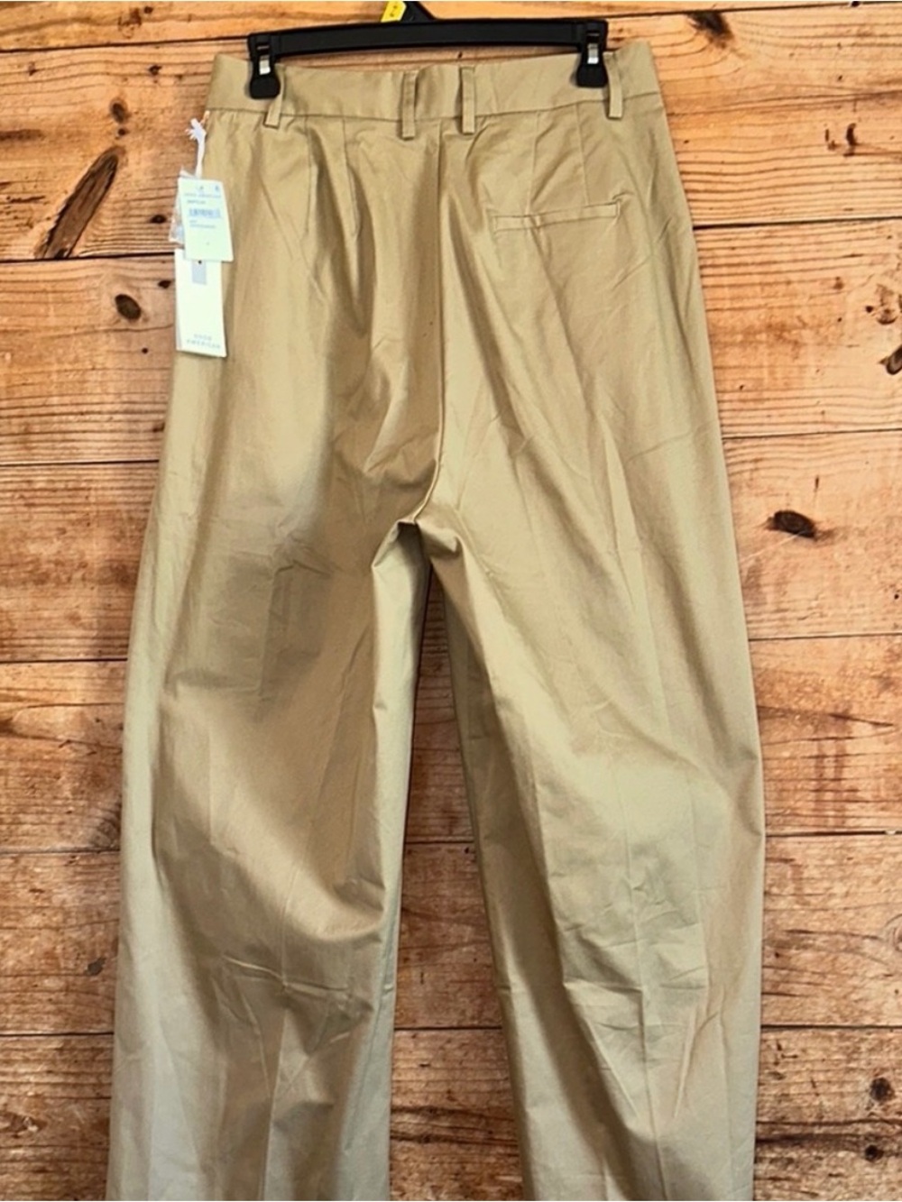NWT New! Good American 90’s pleated khaki trousers cotton pants 6/28 - Picture 6 of 10